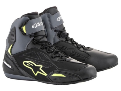 boty FASTER-3 DRYSTAR, ALPINESTARS (černé/šedé/žlutá fluo, vel. 39)