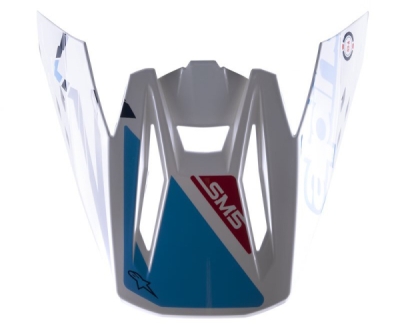 kšilt pro přilby S-M5 ACTION, ALPINESTARS (bílá/modrá/tmavě červená/černá, verze ECE 22.05)
