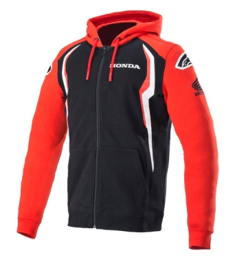 mikina na zip s kapucí HONDA, ALPINESTARS (červená/černá, vel. 3XL)