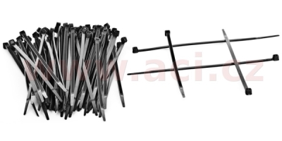 stahovací páska 100x2,5 mm černá (sada 100 ks)