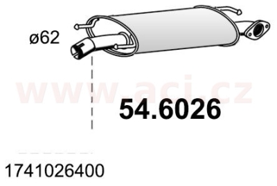 Střední tlumič výfuku ASSO/VENEPORTE 54.6026