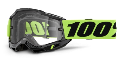ACCURI 2, 100% Enduro Moto brýle žluté, čiré Dual plexi