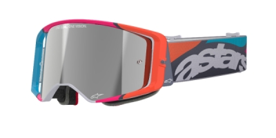 brýle SUPERTECH STREAM, ALPINESTARS (šedá/multicolor, zrcadlové stříbrné plexi)