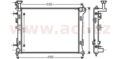 chladič 1.6i 16V (+AUT±AC), 2.0i 16V (+A±AC) [600*440*16]