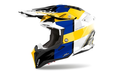 přilba AVIATOR 3 Monarch, AIROH (modrá/žlutá lesklá, vel. S) 2026