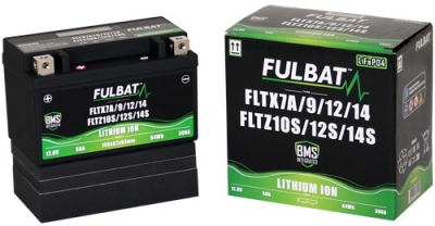 lithiová baterie  LiFePO4  YTX7A-BS, YTZ14S-BS  FULBAT  12V, 5Ah, 300A, hmotnost 0,85 kg, 150x87x93