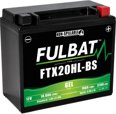 baterie 12V, YTX20HL-BS, 18Ah, 310A, bezúdržbová GEL 175x87x155, FULBAT (aktivovaná ve výrobě)