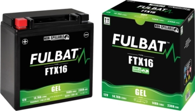 baterie 12V, YTX16-BS GEL (Husquarna), 14Ah, 230A, levá, bezúdržbová GEL technologie, 150x87x161, FULBAT (aktivovaná ve výrobě)