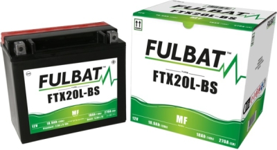 baterie 12V, YTX20L-BS, 18Ah, 270A, bezúdržbová MF AGM 175x87x155, FULBAT(vč. balení elektrolytu)