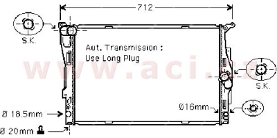 chladič 2.5i 24V (+AUT±AC), 3.0i 24V (+AUT±AC) [600*460*30]