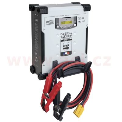 nabíječka/stabilizovaný zdroj GYSFLASH 102.12 HF 12 V, 5-1200 Ah, 100 A, kabely 5 m, menu v češtině