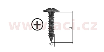 samořezný křížový vrut černý pozink Fe (sada 20 ks) (3,5 mm, 19 mm)