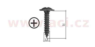 samořezný křížový vrut černý pozink Fe (sada 20 ks) (3,5 mm, 22 mm)