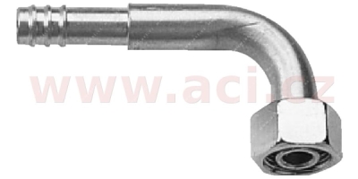 fitinka hliníková namačkávací o-kroužek samice 90° pro hadice G8 (10 mm) závit UNF 3/4"