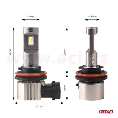 LED H8/H9/H11/H16 2x 15,5W - bílá (patice PGJ 19-5), sada 2 ks