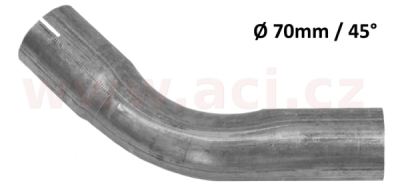 univerzální koleno výfuku AlZn ocel, průměr 70 mm, úhel 45° FENNO