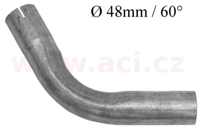 univerzální koleno výfuku AlZn ocel, průměr 48 mm, úhel 60° FENNO