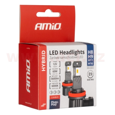 LED H8/H9/H11/H16 2x 30W - bílá (patice PGJ 19-5), sada 2 ks