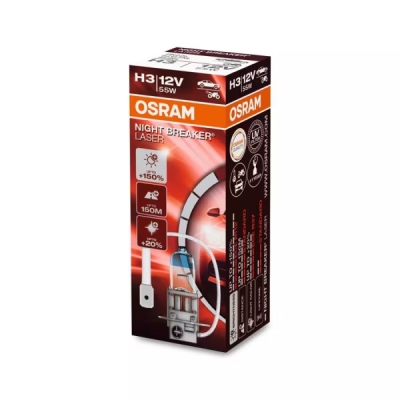 OSRAM žárovka H3 12V 55W (patice PK22s) NIGHT BREAKER® LASER 1ks
