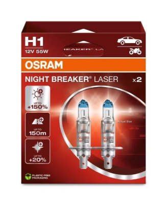 OSRAM žárovka H1 12V 55W (patice P14.5s) NIGHT BREAKER® LASER 2ks