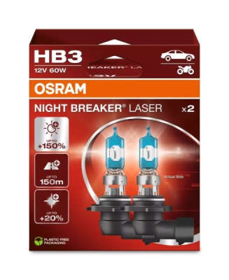 OSRAM žárovka HB3 12V 60W (patice P20d) NIGHT BREAKER® LASER 2ks