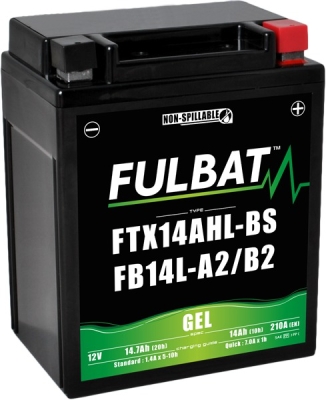 baterie 12V, YTX14AHL-BS/YB14L-A2/B2 GEL 14Ah, 175A, bezúdržbová GEL technologie 135x90x167 FULBAT (aktivovaná ve výrobě)