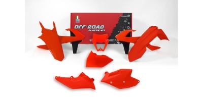 sada plastů KTM, RTECH (neon oranžová, 6 dílů, vč. levého krytu vzduch filtru a přední masky)