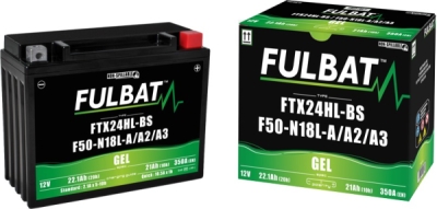 baterie 12V, YTX24HL-BS / F50-N18L-A3 GEL, 21Ah, 350A, bezúdržbová GEL technologie 205x87x162 FULBAT (aktivovaná ve výrobě)