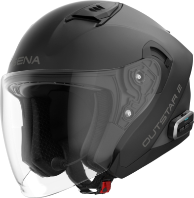 Mesh přilba s headsetem Outstar 2, SENA (matná černá, vel. XL)