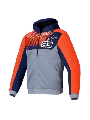 bunda CHROME V2 SPORT HOODIE MM93 kolekce, ALPINESTARS (světle šedá/modrá/červená fluo, vel. S)