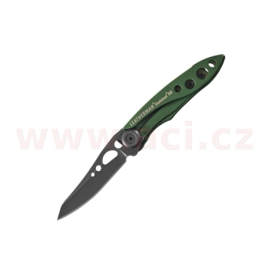 LEATHERMAN SKELETOOL KB OG GREEN - zavírací nůž s otvírákem lahví, rovná čepel