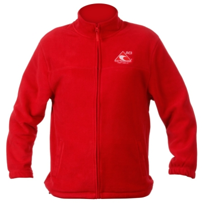 Mikina červená na zip fleece (velikost L)