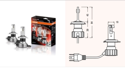 OSRAM žárovka NIGHT BREAKER® LED SMART H4/H19, 20/19W, 6000K, 12V, P43t, sada 2ks (homologováno)