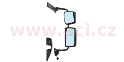 kompletní zp. zrcátko man. ovládané vyhřívané s dlouhým ramenem (200 mm) černé R1200/R300 TRUCK P
