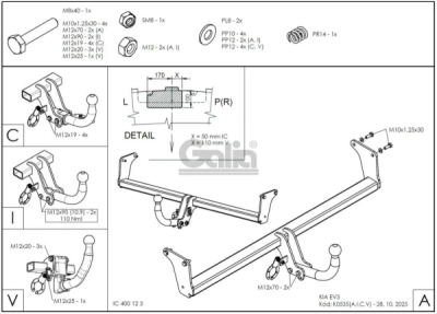 Tažné zařízení Kia EV3 2024- , pevné 2 šr., Galia