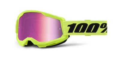 STRATA 2 NEW, brýle 100% Neon žluté, růžové plexi