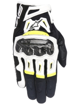 rukavice SMX-2 AIR CARBON , ALPINESTARS (černé/bílé/žluté fluo, vel. L)