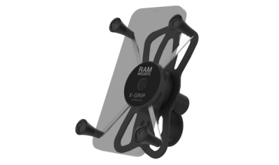 kompletní sestava držáku pro velké telefony X-Grip se "Tough-Strap" stahovacím upínaním na řidítka, RAM Mounts