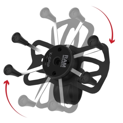 kompletní sestava držáku pro velké telefony X-Grip se "Tough-Strap" stahovacím upínaním na řidítka, RAM Mounts