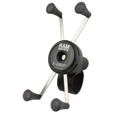 kompletní sestava držáku pro velké telefony X-Grip se "Tough-Strap" stahovacím upínaním na řidítka, RAM Mounts