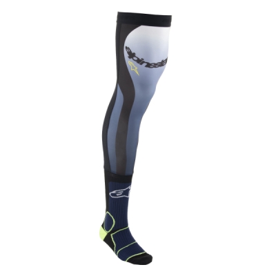 ponožky pod ortézy KNEE BRACE, ALPINESTARS (modrá/žlutá fluo/bílá/černá, vel. S/M)