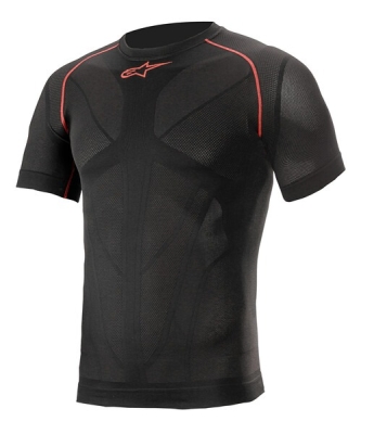 termoprádlo s krátkým rukávem RIDE TECH SUMMER, ALPINESTARS (černá/červená, vel. XL/2XL)