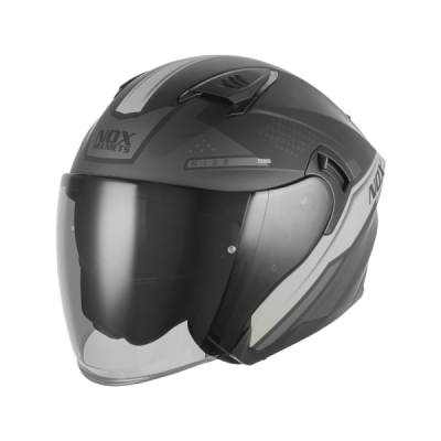 přilba N130 EKTO, NOX (černá matná, stříbrná, vel. S)