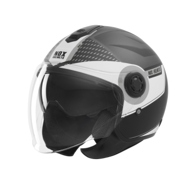 přilba N182 ROUND, NOX (černá matná, stříbrná, vel. S)