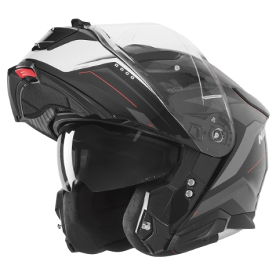 přilba N967 CONQUER, NOX (černá matná, bílá, červená, vel. M)