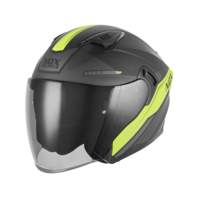přilba N130 EKTO, NOX (černá matná, žlutá fluo, vel. XL)
