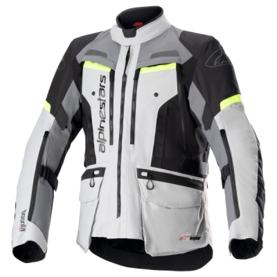 bunda BOGOTA PRO DRYSTAR, ALPINESTARS (šedá/tmavě šedá/černá/žlutá fluo, vel. S)