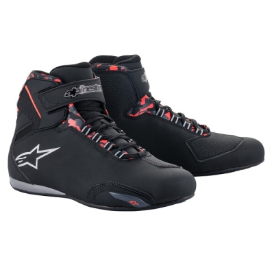 boty SEKTOR WATERPROOF, ALPINESTARS (černá/červená/šedá/camo, vel. 41)