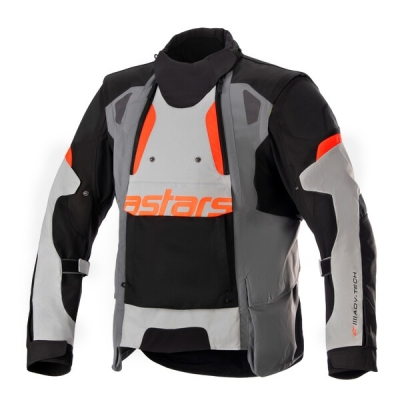 bunda HAROK DRYSTAR, ALPINESTARS (světle šedá/tmavě šedá/černá/červená fluo, vel. XL)