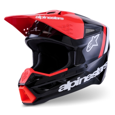 přilba S-M3 RADIUM, ALPINESTARS (černá/červená fluo/bílá, vel. 2XL)